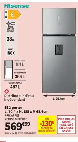 Conforama HISENSE 2 portes offre