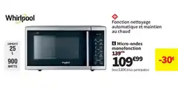 Conforama WHIRLPOOL Micro-ondes monofonction offre