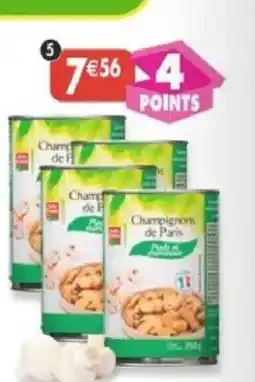 Maximo Lot de 4 boîtes 1/2 de champignons de Paris pieds & morceaux offre