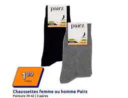 Action Chaussettes femme ou homme Pairz offre