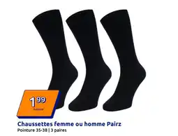 Action Chaussettes femme ou homme Pairz offre