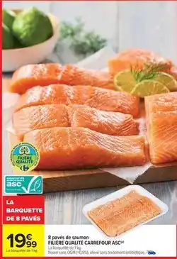 Carrefour Market Carrefour - 8 pavés de saumon asc offre