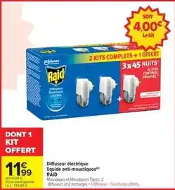 Carrefour Market Raid - diffuseur électrique liquide anti-moustiques offre