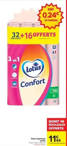 Carrefour Market Lotus - papier hygiène infantil hygiène offre