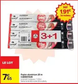 Carrefour Market Carrefour - papier aluminium 20 m offre