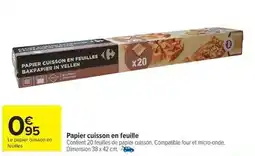 Carrefour Market Papier cuisson en feuille offre