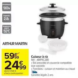 Carrefour Market Arthur martin - cuiseur à riz offre