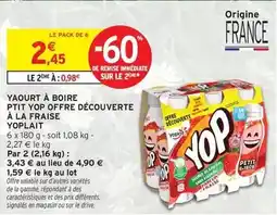 Intermarché Express Yoplait - yaourt à boire p'tit yop offre découverte à la fraise offre
