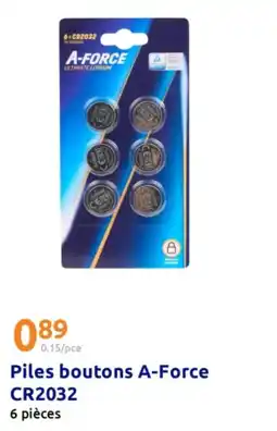 Action Piles boutons A-Force CR2032 offre