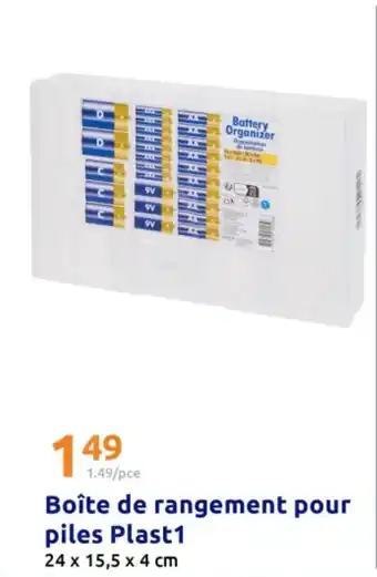 Action Boîte de rangement pour piles Plast1 offre