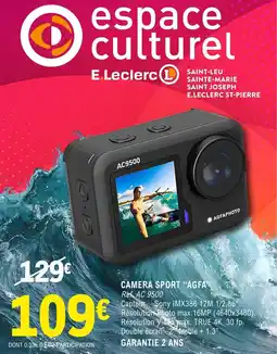 E.Leclerc Espace Culturel AGFA Camera sport offre