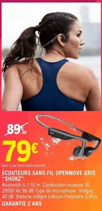 SHOKZ Écouteurs sans fil openmove gris