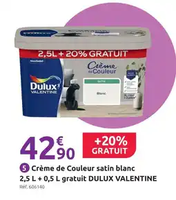 Mr Bricolage Dulux valentine crème de couleur satin blanc offre