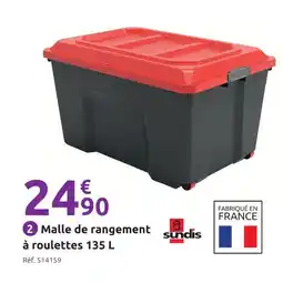 Mr Bricolage Sundis malle de rangement à roulettes offre