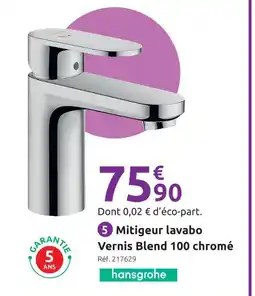 Mr Bricolage Hansgrohe mitigeur lavabo vernis blend 100 chromé offre
