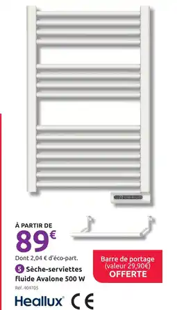 Mr Bricolage Heallux sèche-serviettes fluide avalone 500 w offre