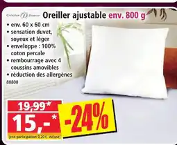 Norma Oreiller ajustable env. 800 g offre