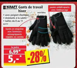 Norma Kraft werkzeuge gants de travail hiver offre