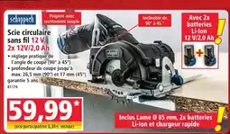 Norma Scheppach scie circulaire sans fil offre