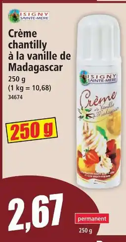 Norma Isigny sainte-mère crème chantilly à la vanille de madagascar offre