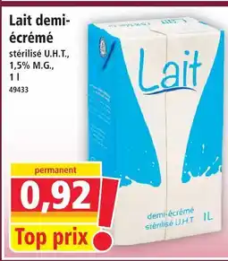 Norma Lait demi-écrémé stérilisé u.h.t offre