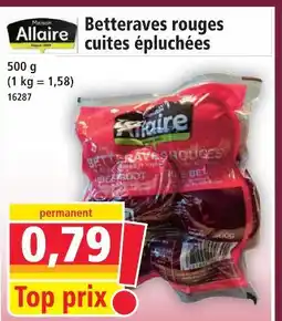 Norma Maison allaire betteraves rouges cuites épluchées offre