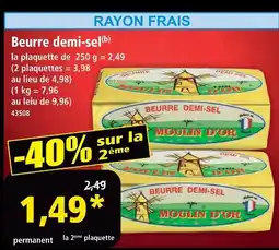 Norma Moulin d'or beurre demi-sel offre
