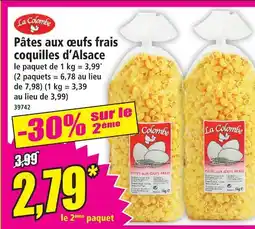 Norma Pâtes aux œufs frais coquilles d'alsace offre