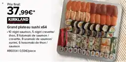 Costco Kirkland grand plateau sushi x64 offre