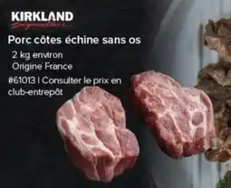 Costco Kirkland porc côtes échine sans os offre