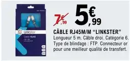 E.Leclerc Espace Culturel LINKSTER Câble rj45m/m offre