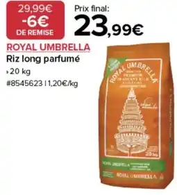 Costco Royal umbrella riz long parfumé offre