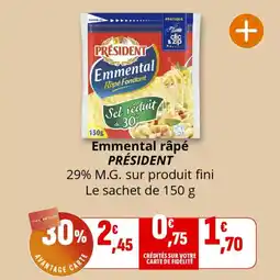 Coccinelle Supermarché Emmental râpé président offre