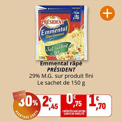 Coccinelle Supermarché Emmental râpé président offre