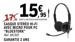 E.Leclerc Espace Culturel BLUESTORK Casque stéréo hi-fi avec micro pour pc offre