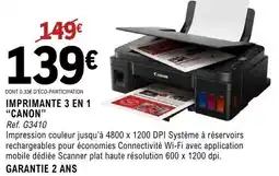 E.Leclerc Espace Culturel CANON Imprimante 3 en 1 offre