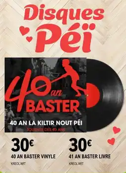 E.Leclerc Espace Culturel 40 an baster vinyle kreol'art offre