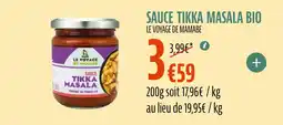 La Vie Claire LE VOYAGE DE MAMABE Sauce tikka masala bio offre
