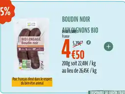 La Vie Claire LA VIE CLAIRE Boudin noir auxioignons bio offre