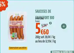 La Vie Claire LA VIE CLAIRE Saucisses de fran fort bio offre