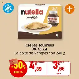 Coccinelle Supermarché Crêpes fourrées nutella offre