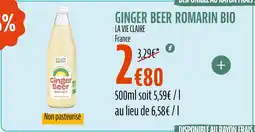 La Vie Claire LA VIE CLAIRE Ginger beer romarin bio offre