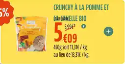 La Vie Claire LA VIE CLAIRE Crunchy à la pomme et la canelle bio offre