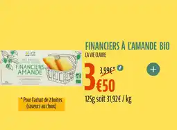 La Vie Claire LA VIE CLAIRE Financiers à l'amande bio offre