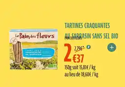 La Vie Claire Tartines craquantes au sarrasin sans sel bio offre