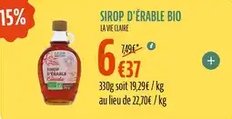 La Vie Claire LA VIE CLAIRE Sirop d'érable bio offre