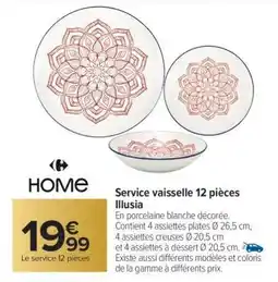 Carrefour Service vaisselle 12 pièces Illusia offre