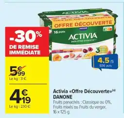 Carrefour Market ACTIVIA Offre Découverte offre