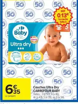 Carrefour Market Couches ultra dry CARREFOUR BABY offre