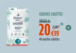 La Vie Claire BIOLANE NATURE Couches culottes taille 5 offre
